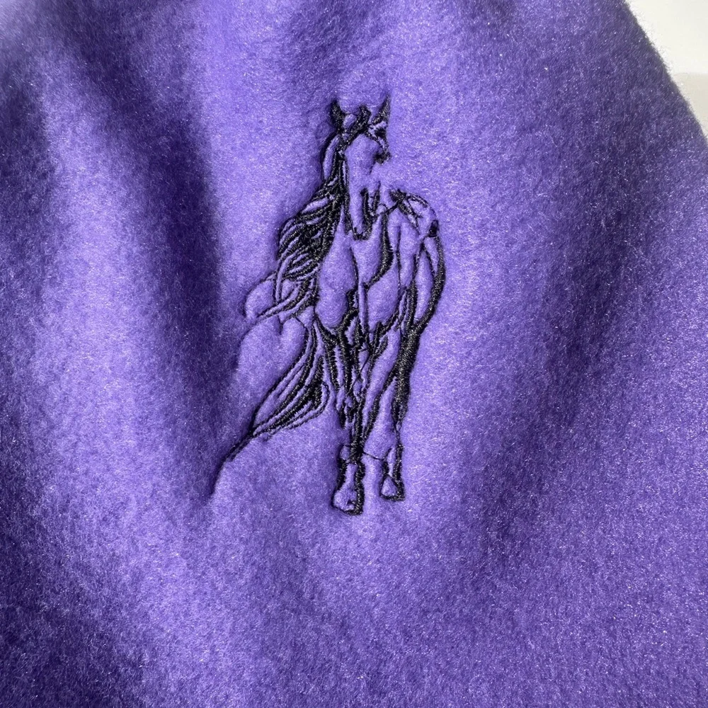 Purple Fleece Horse Embroidered Stirrup Covers - Picture 3 of 5